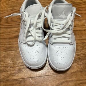 White Air Jordan 1s low top